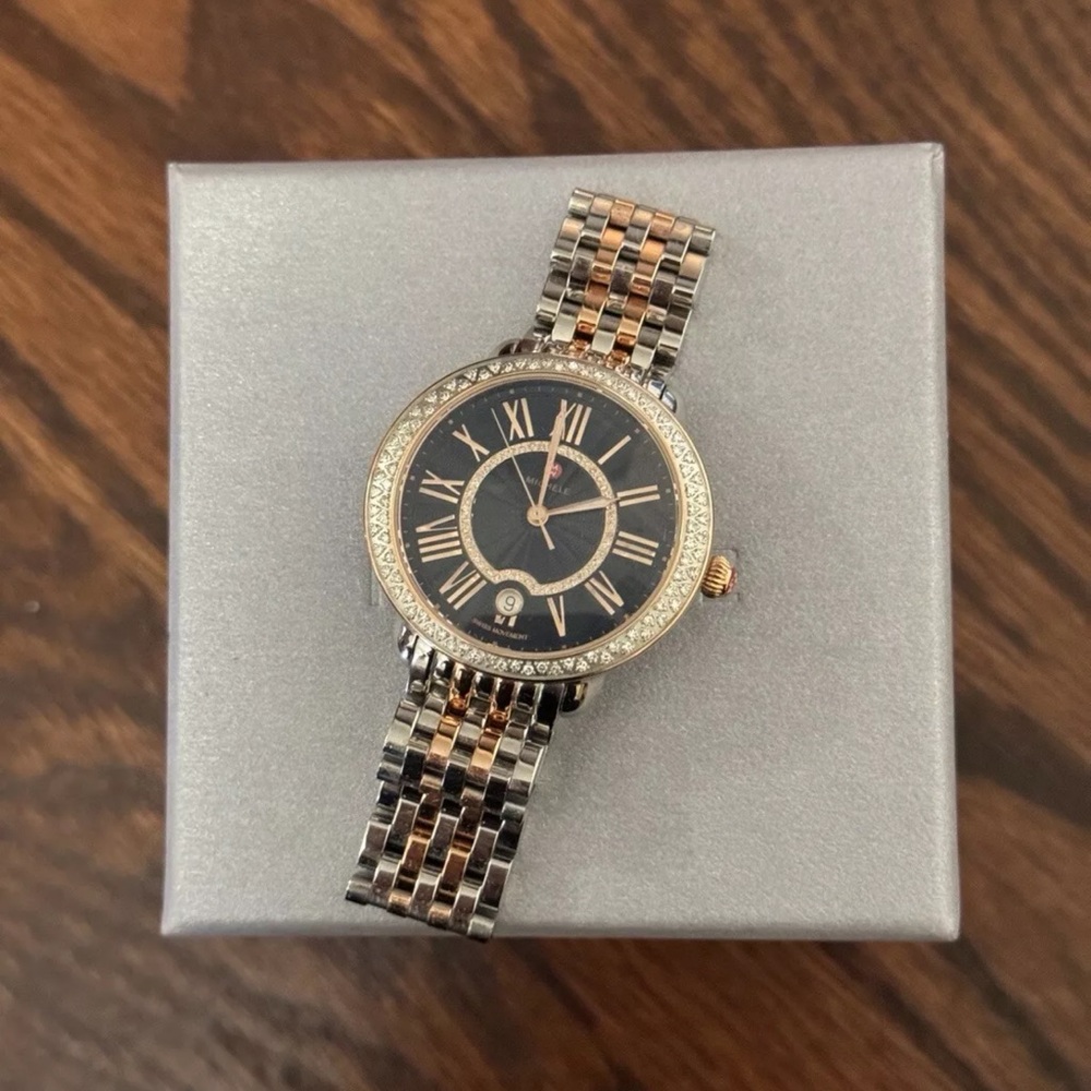Michele Serein Mid Diamond Women's Watch MWW21B000094 Rose Gold / Two tone